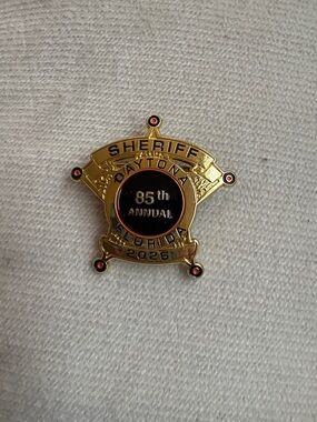 Daytona Sheriff 85th Annual Commemorative Pin - Gold & Black Bike Week 2026
